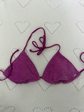 Victoria’s Secret PINK Shimmer Triangle Bikini Top Magenta